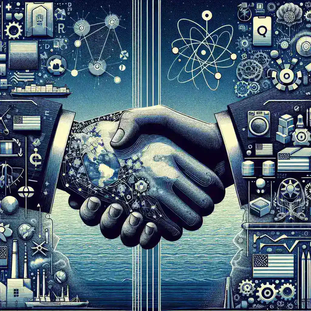 "US and UK trade deal meeting showcasing science and technology collaboration, emphasizing a strategic shift in foreign policy toward strengthening tech alliances."